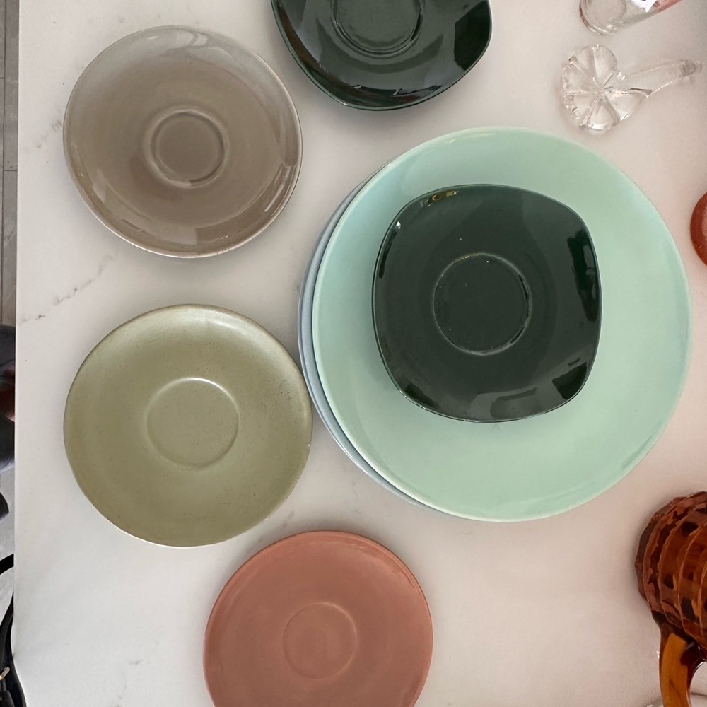 Vintage Multicolor Plates & Saucers